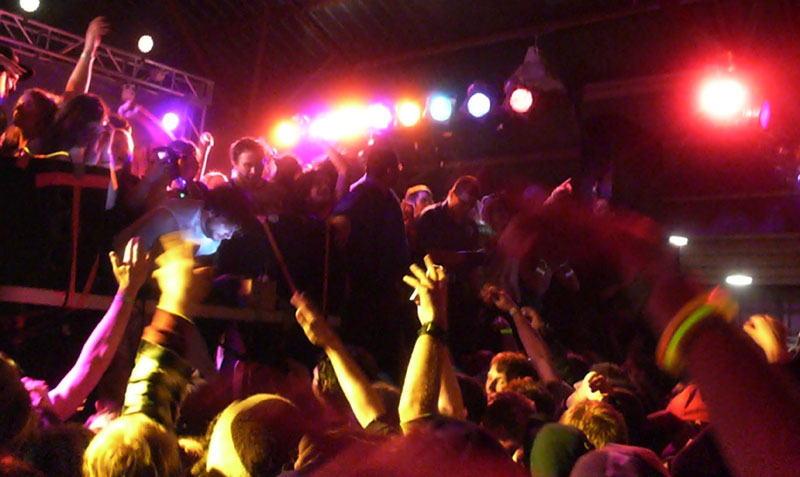Girl Talk, aka Greg Gillis, performs to a sold-out crowd in Bozoman Feb. 20, 2009 at the Gallatin County Fair Grounds.