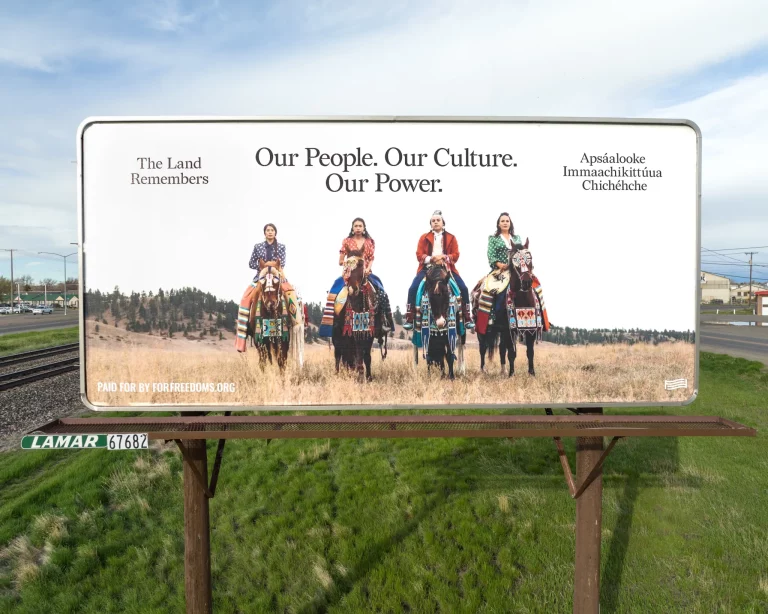 Billboard project in Billings celebrates Crow culture in a national project that asks: ‘What does justice look like to you?’
